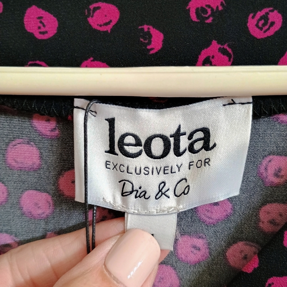 Leota Black and Pink Polka Dot Blouse - Picture 4 of 6